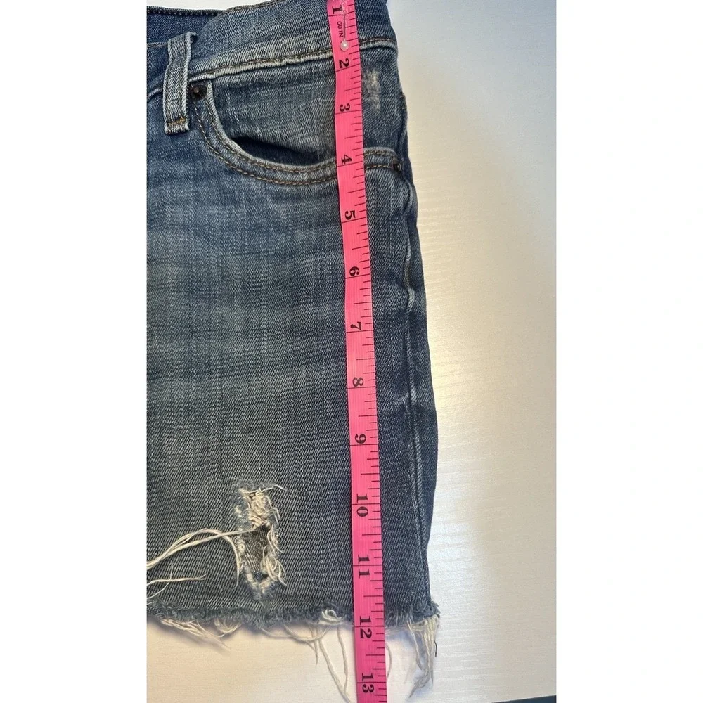 Vintage Fossil Denim Shorts Women's Size 27 Blue Denim Y2K Distressed 5 Pockets